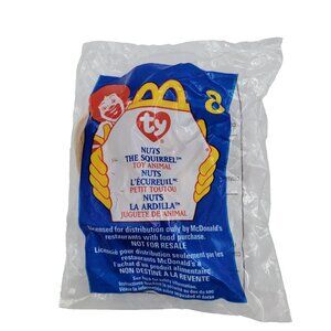 Nuts The Squirrel #8 McDonald’s Toy Retired 1999 New Sealed TY Teenie Beanie Bab